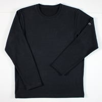 HOFI-049［モンスターオンス］リネンウール長袖Ｔシャツ：ブラック