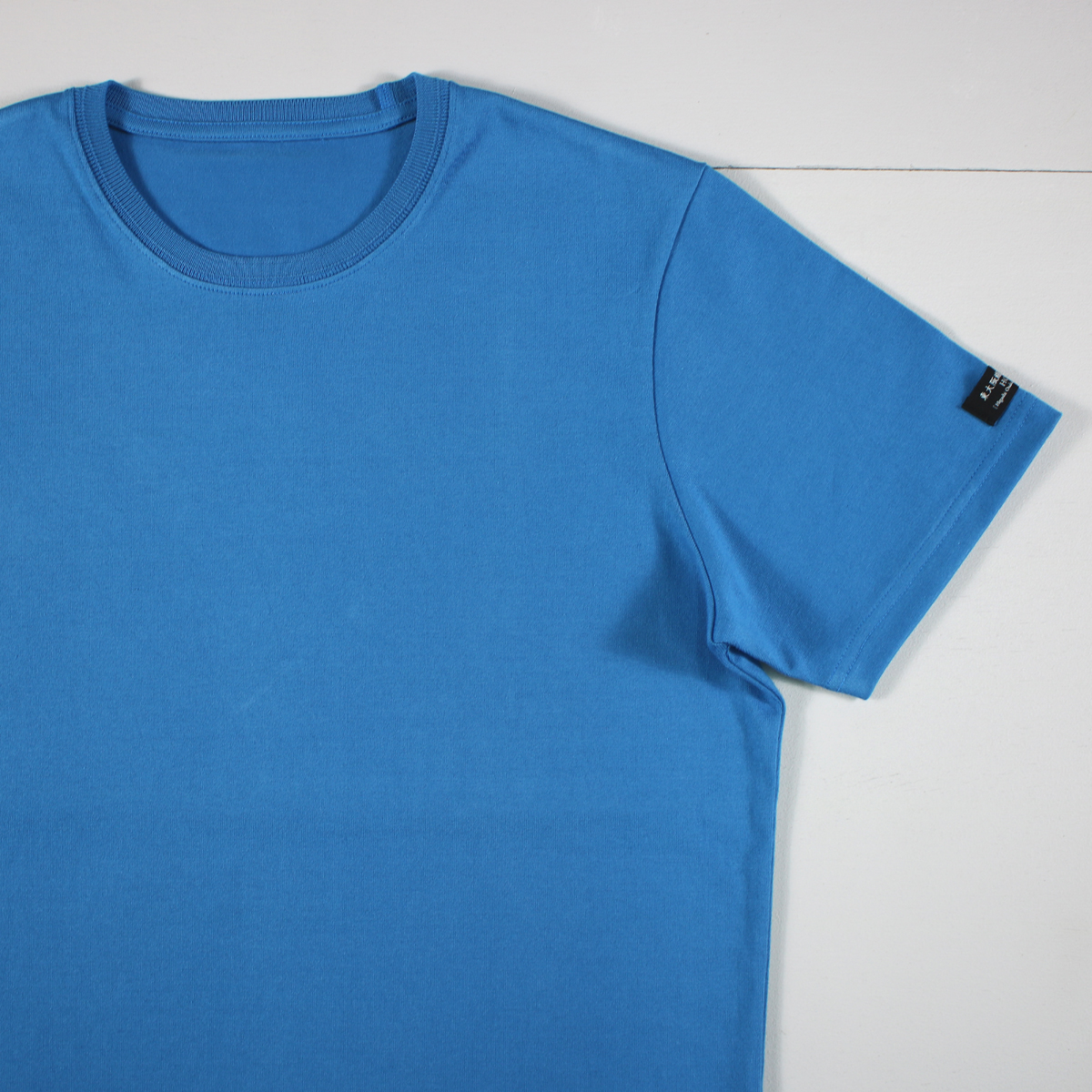 HOFI-021R オーガニック超長綿 タック襟Tシャツ：スカイブルー | 東