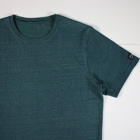 HOFI-052 リネンコットン強撚Ｔシャツ：グリーンネイビー