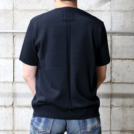 HOFI-045 コットン強撚 半袖プルオーバー：ブラック
