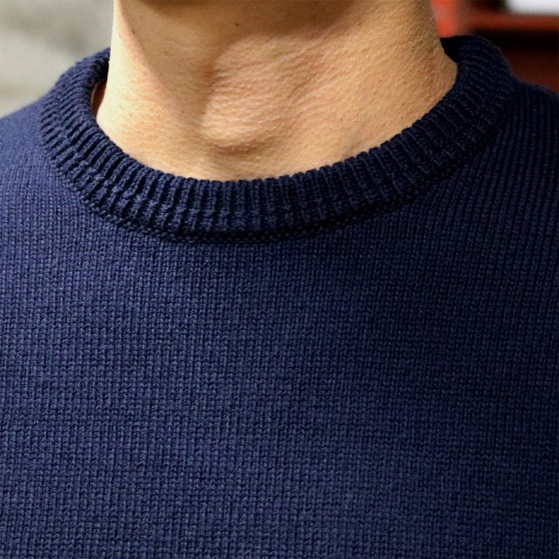 HOFI-038 コットンウールセーター：ネイビー | 東大阪繊維研究所 works