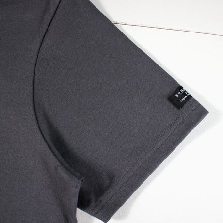 HOFI-021R オーガニック超長綿 タック襟Ｔシャツ：撚り杢スティール
