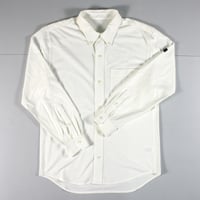HOFI-044 リネンコットン強撚 長袖シャツ：ホワイト