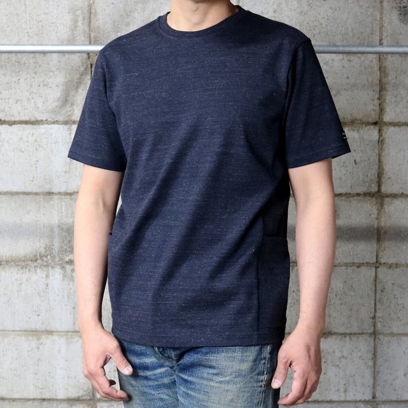 HOFI-024 ペルー超長綿 サイドポケットTシャツ：ネイビー | 東大阪