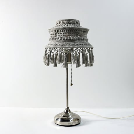 【Double virtue】hand-knit lamp shade：グレー