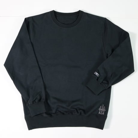 HOFI-020-emb モンスターオンス 天竺スウェット（撚糸機 刺繍）：ブラック