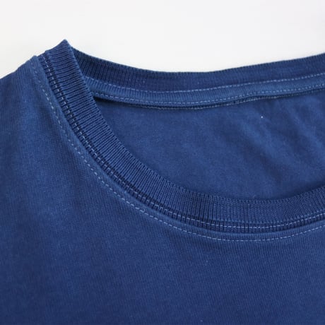 HOFI-021-JB [ 本藍染 ] オーガニック超長綿 タック襟Ｔシャツ：群青