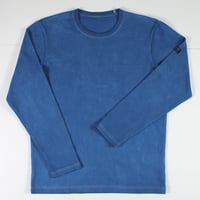 HOFI-023R-JB [ 本藍染 ] オーガニック超長綿 タック襟長袖Ｔシャツ：青