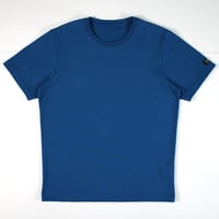 HOFI-021R オーガニック超長綿 タック襟Ｔシャツ：撚り杢ブルー