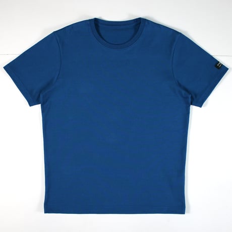HOFI-021R オーガニック超長綿 タック襟Ｔシャツ：撚り杢ブルー
