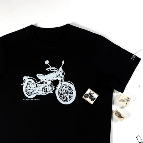HOFI-028 ケシゴムハンコＴシャツ：ビンテージバイク