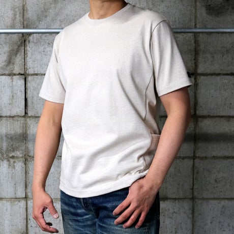 HOFI-024 ペルー超長綿 サイドポケットＴシャツ：ベージュ