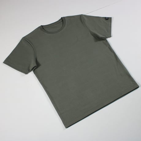 HOFI-021R オーガニック超長綿 タック襟Ｔシャツ：モスグリーン