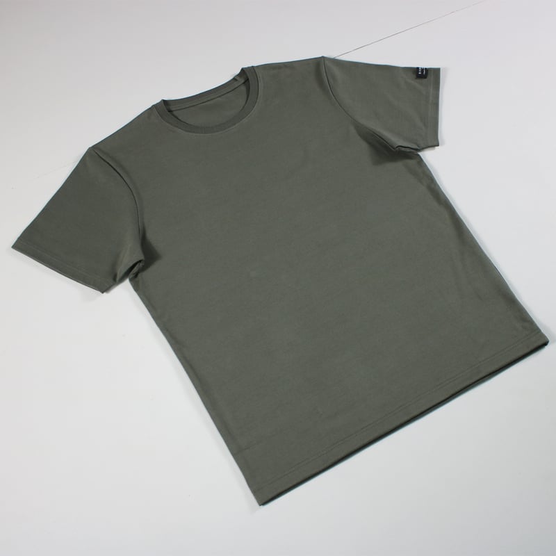 HOFI-021R オーガニック超長綿 タック襟Tシャツ：モスグリーン | 東