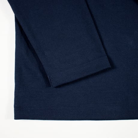 HOFI-051 スーピマ超長綿強撚ヘンリーネック長袖Ｔシャツ：ダークネイビー