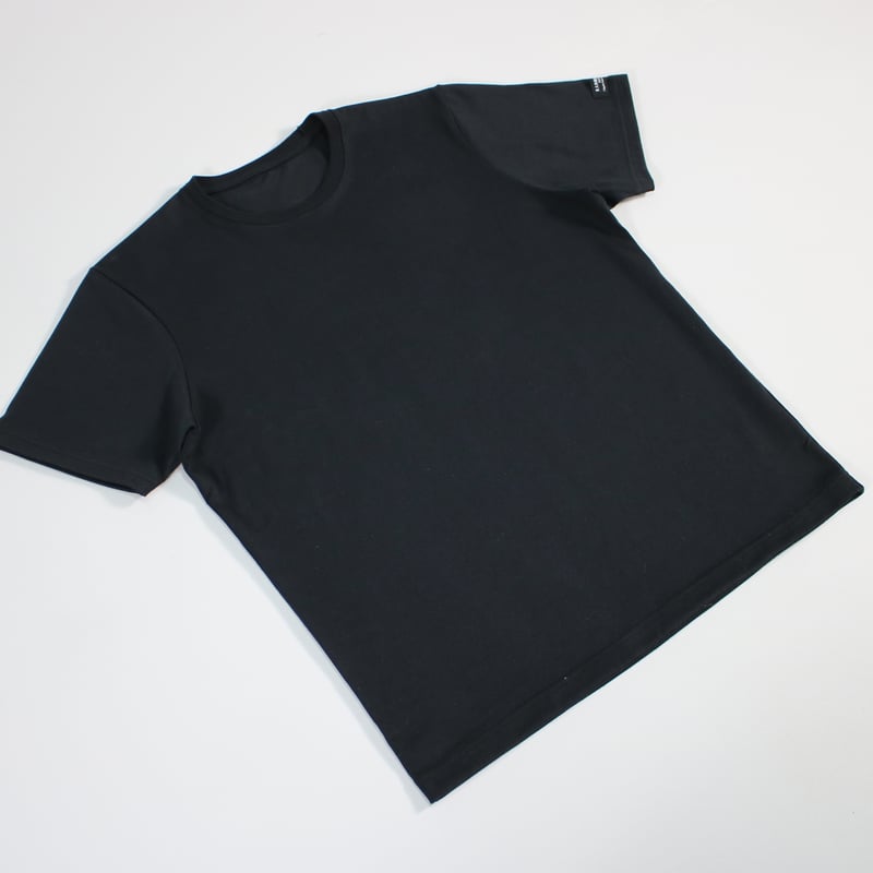 HOFI-021R オーガニック超長綿 タック襟Tシャツ：ブラック | 東大阪
