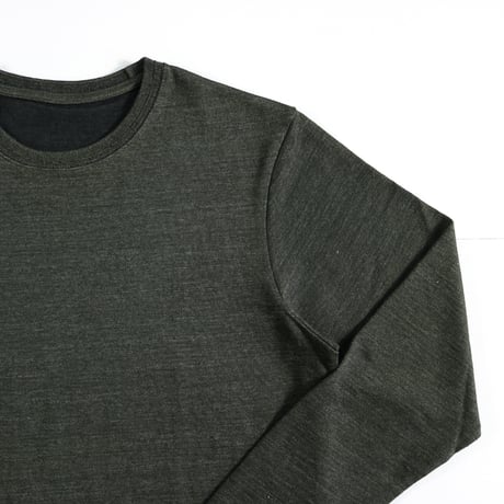 HOFI-016 リネンウールモンスターオンス 長袖Ｔシャツ：オリーブドラブ