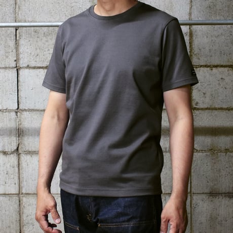 HOFI-021R オーガニック超長綿 タック襟Ｔシャツ：撚り杢スティール