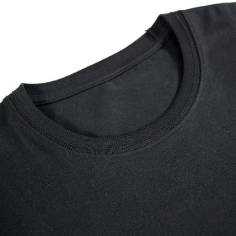 HOFI-023R オーガニック超長綿 タック襟長袖Ｔシャツ：ブラック