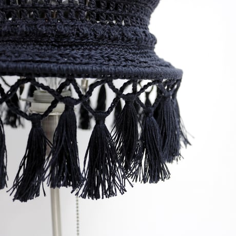 【Double virtue】hand-knit lamp shade：ネイビー