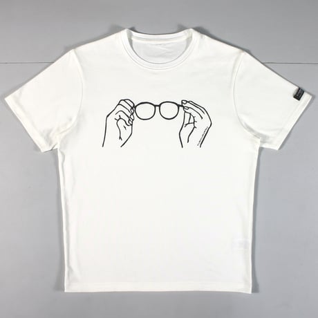 HOFI-028 ケシゴムハンコＴシャツ：手とメガネ