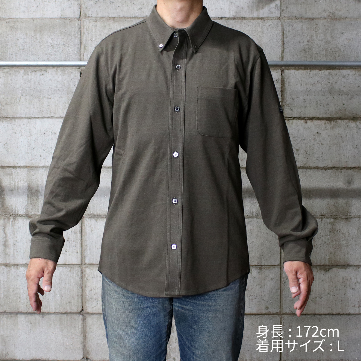 HOFI-044 リネンコットン強撚 長袖シャツ：ネイビー | 東大阪繊維研究