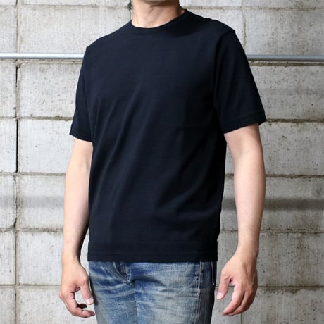 HOFI-045 コットン強撚 半袖プルオーバー：ブラック