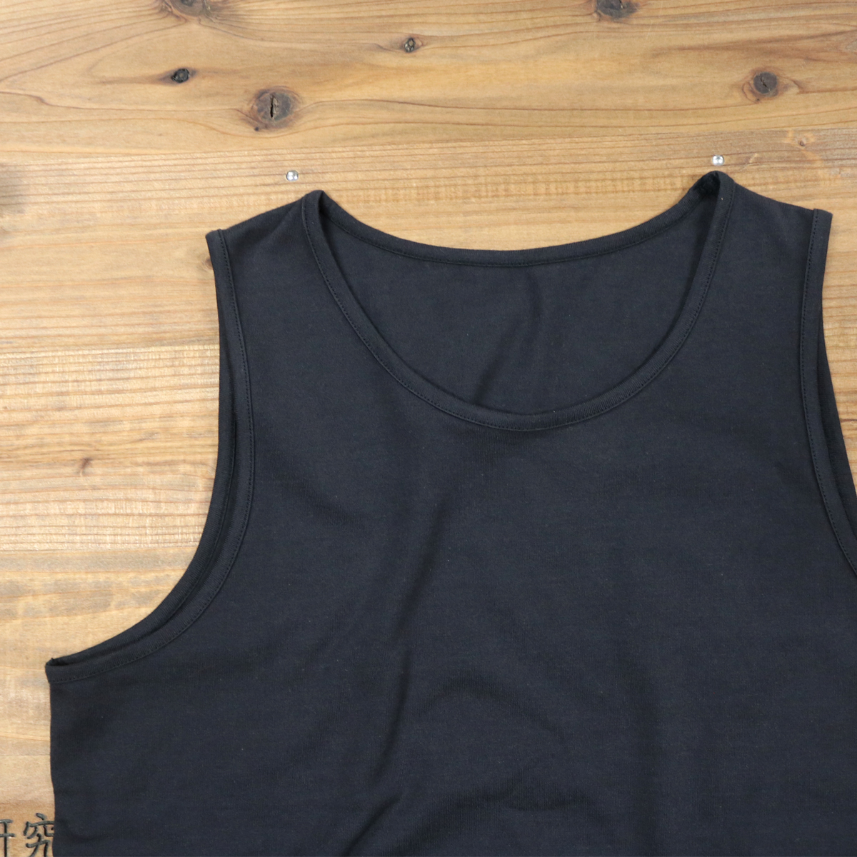 HOFI-036 インド超長綿 強撚タンクトップ：チャコール | 東大阪繊維