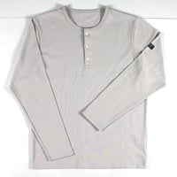 HOFI-051 スーピマ超長綿強撚ヘンリーネック長袖Ｔシャツ：グレー
