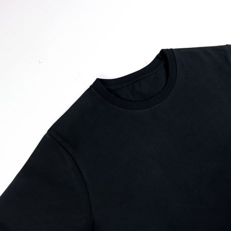 HOFI-021 オーガニック超長綿 タック襟Ｔシャツ：ブラック