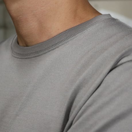 HOFI-023R オーガニック超長綿 タック襟長袖Ｔシャツ：トープ