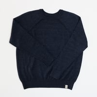 【亜麻色雑貨店】AZ-02-003 ウールリネンプルオーバー：Navy レディース