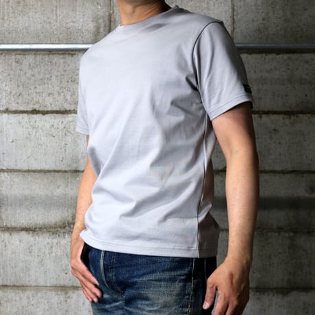 HOFI-021 オーガニック超長綿 タック襟Ｔシャツ：グレー