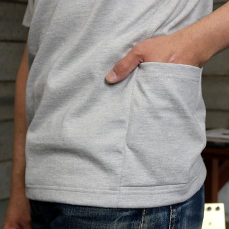 HOFI-024 ペルー超長綿 サイドポケットＴシャツ：グレー