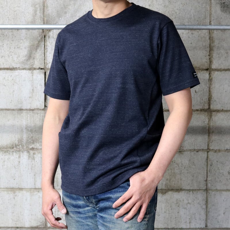 HOFI-024 ペルー超長綿 サイドポケットTシャツ：ネイビー | 東大阪