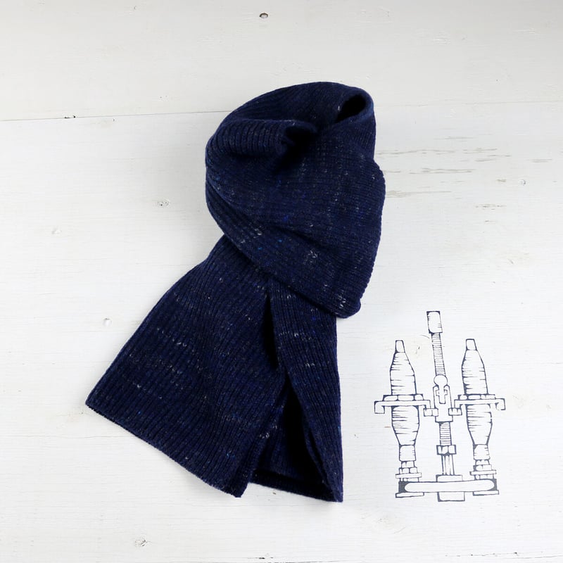 HOFI-02-001 スパニッシュウールマフラー : ネイビー | 東大阪繊維研究