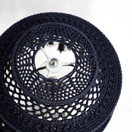 【Double virtue】hand-knit lamp shade：ネイビー