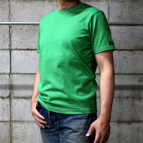 HOFI-021 オーガニック超長綿 タック襟Ｔシャツ：グリーン
