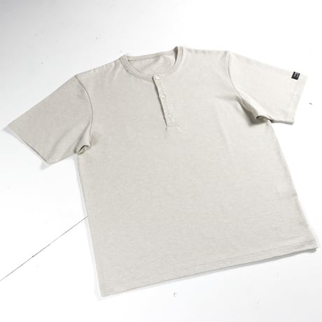 HOFI-031 ペルー超長綿 ヘンリーネックＴシャツ：ベージュ