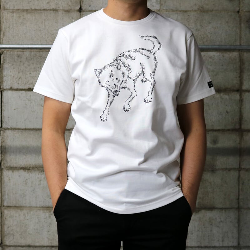 HOFI-028 ペンアートTシャツ：30. ニホンオオカミ | 東大阪繊維