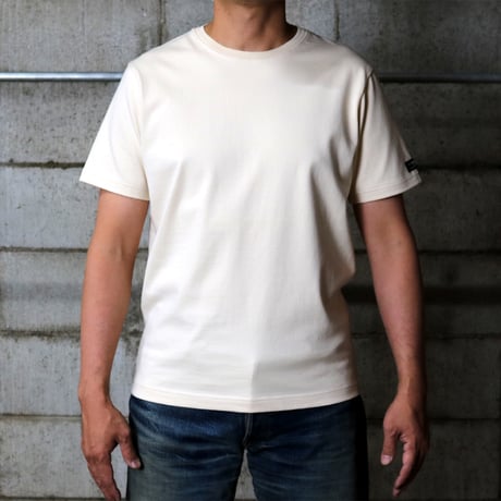 HOFI-021 オーガニック超長綿 タック襟Ｔシャツ：ナチュラル