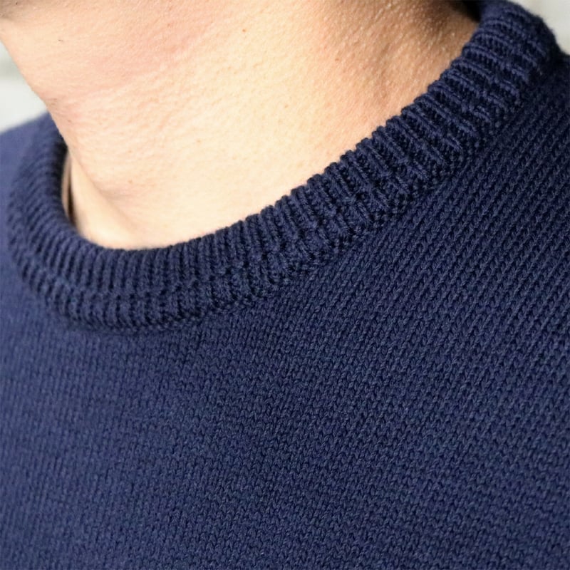 HOFI-038 コットンウールセーター：ネイビー | 東大阪繊維研究所 works