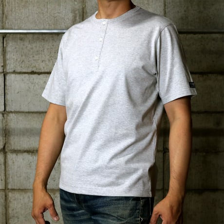HOFI-031 ペルー超長綿 ヘンリーネックＴシャツ：グレー
