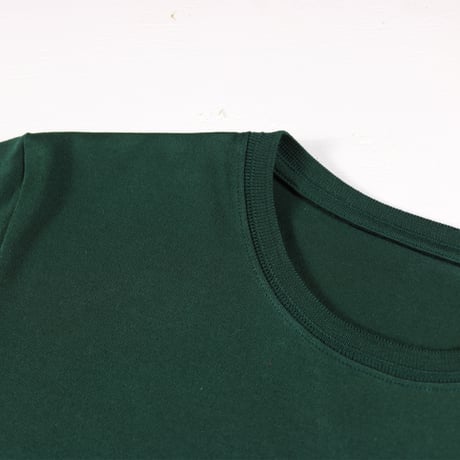HOFI-021 オーガニック超長綿 タック襟Ｔシャツ：フォレストグリーン