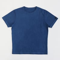 HOFI-021-JB [ 本藍染 ] オーガニック超長綿 タック襟Ｔシャツ：青