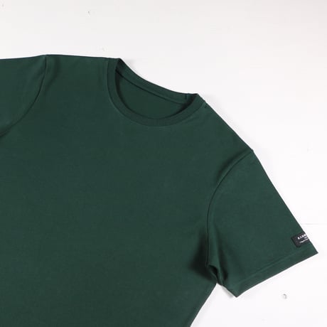 HOFI-021 オーガニック超長綿 タック襟Ｔシャツ：フォレストグリーン