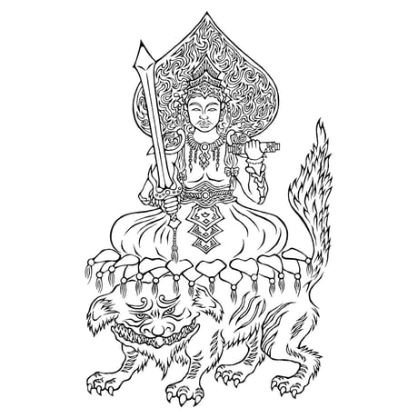 HOFI-028 ペンアートＴシャツ：17. 文殊菩薩