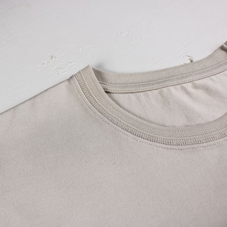 HOFI-021 オーガニック超長綿 タック襟Ｔシャツ：アッシュ
