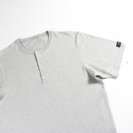 HOFI-031 ペルー超長綿 ヘンリーネックＴシャツ：グレー