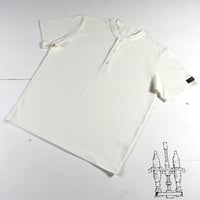 HOFI-033 リネンコットン ヘンリーネックＴシャツ：ホワイト